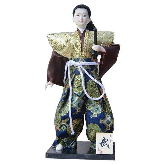 12inch Japanese Samurais Dolls with Traditional Kimonos for Display