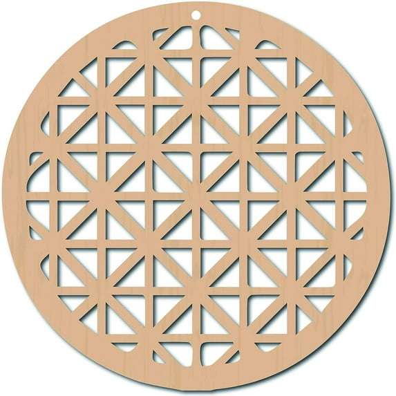 12inch Laser Cut Wooden Wall Sculpture Torus Wall Art Home Decor Sacred Rhombus Geometry Meditation Spiritual Symbol Unfinished for Housewarming Home Office Studio Decoration Rhombus