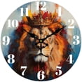 thumbnail image 1 of 12inch Lion Wall Clock Battery Operated Silent Non Ticking Round Decorative Clock for Office Home Living Room Bedroom Bathroom Kitchen Decor Lion, 1 of 8