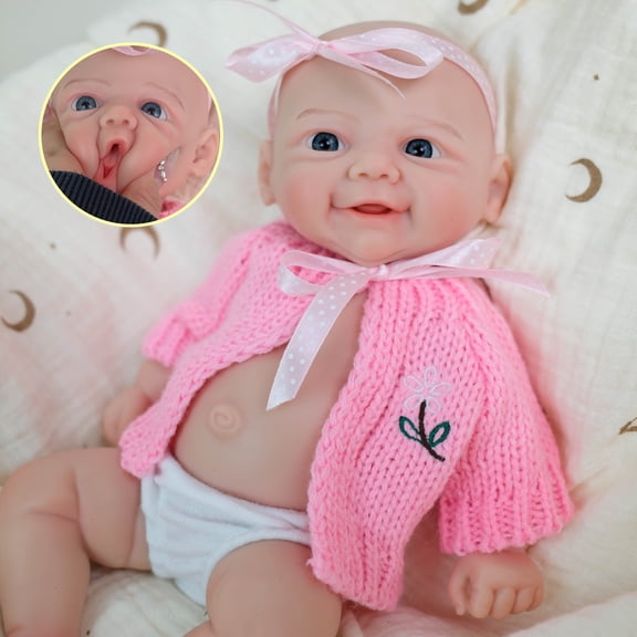 12inch Mouth Can Open Super Soft Solid Platinum silicone Flexible Elastic Lifelike Reborn Baby Girl Doll Vivienne