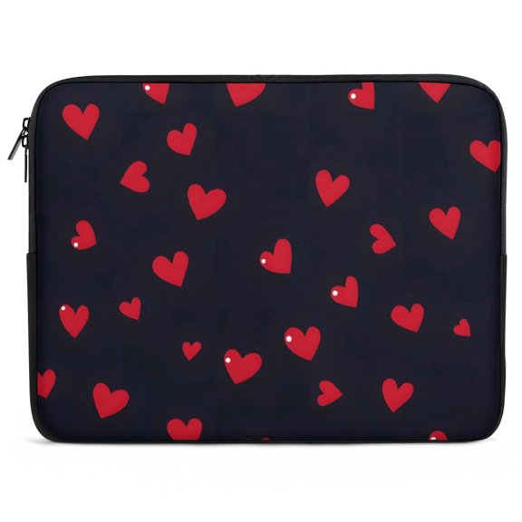 12inch No Hand Draw Laptop Bag With Large Capacity Zipper Design Doesn'T Portable Ultra-Thin Light Weight Valentines Day Red Love Heart - 副本
