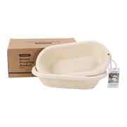 12inch Oval Pulp Banneton Bread Proofing Basket 2-Pack w/Linen Liners for Sourdough Artisan Bread