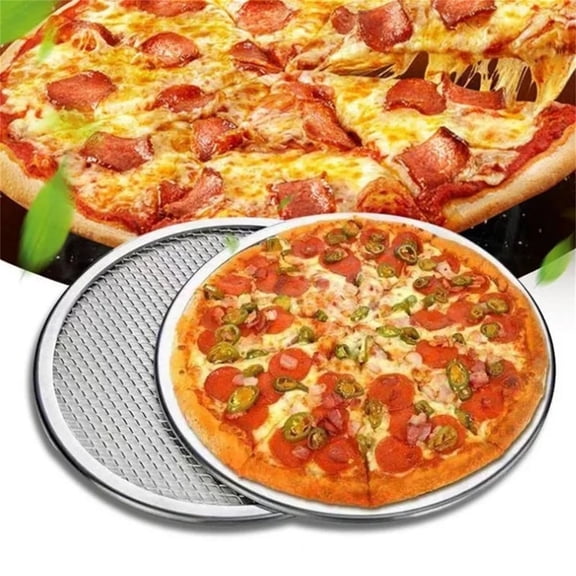 12inch Pizza Pan, Round Pizza Mesh Screen, Rust-Free Aluminum Pizza Mesh Baking Tray for Home Kitchen Restaurant Supplier