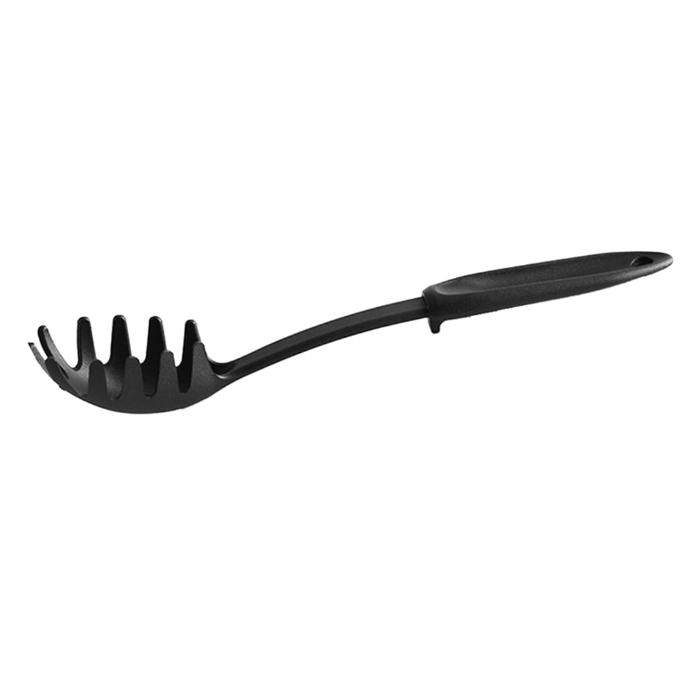 Silicone Pasta Fork 12.8 Pasta Spoon Food Grade Spaghetti Strainer Long  Server Spoon for Kitchen Cooking Baking Stirring Tools (Black)