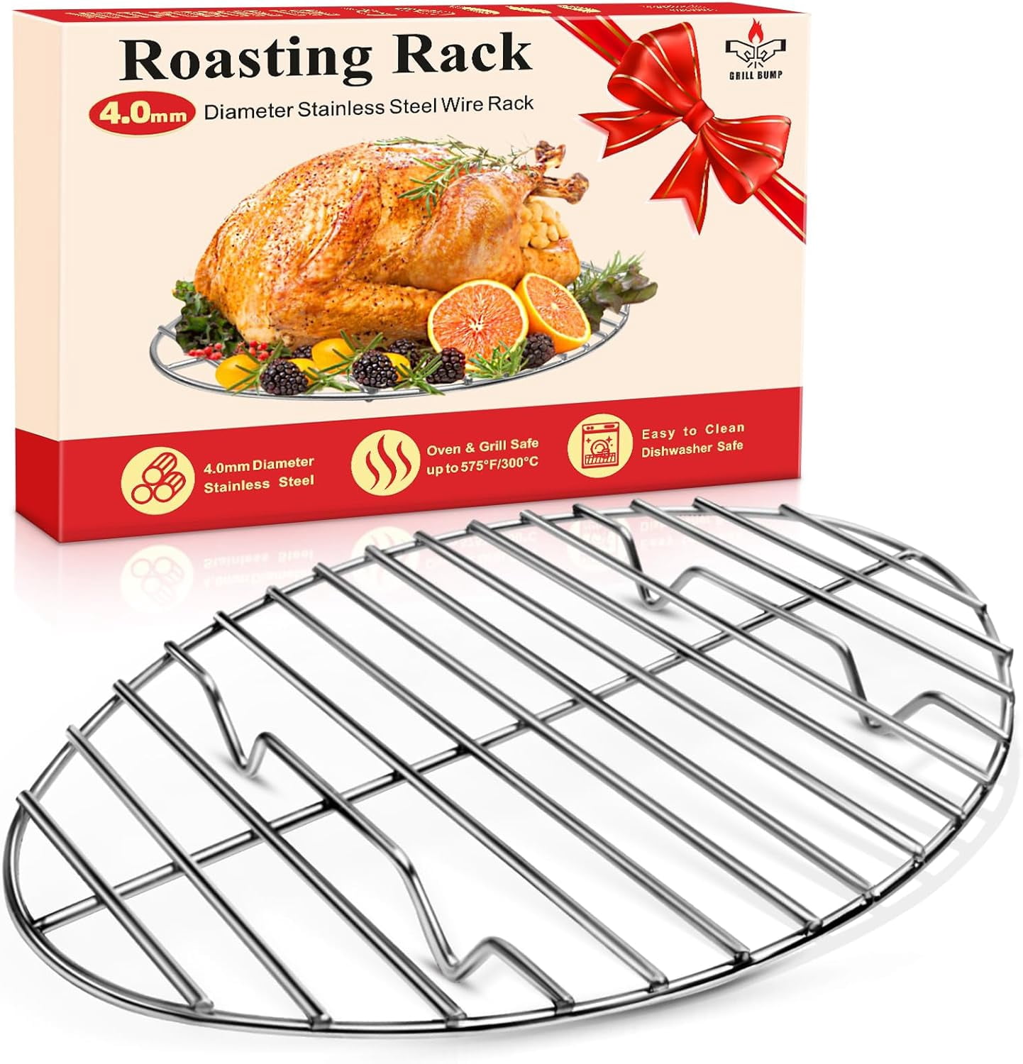 Curved Roasting Rack 12inch Stainless Steel Roasting Rack, Oval Roasting Rack for Oven Rack ...