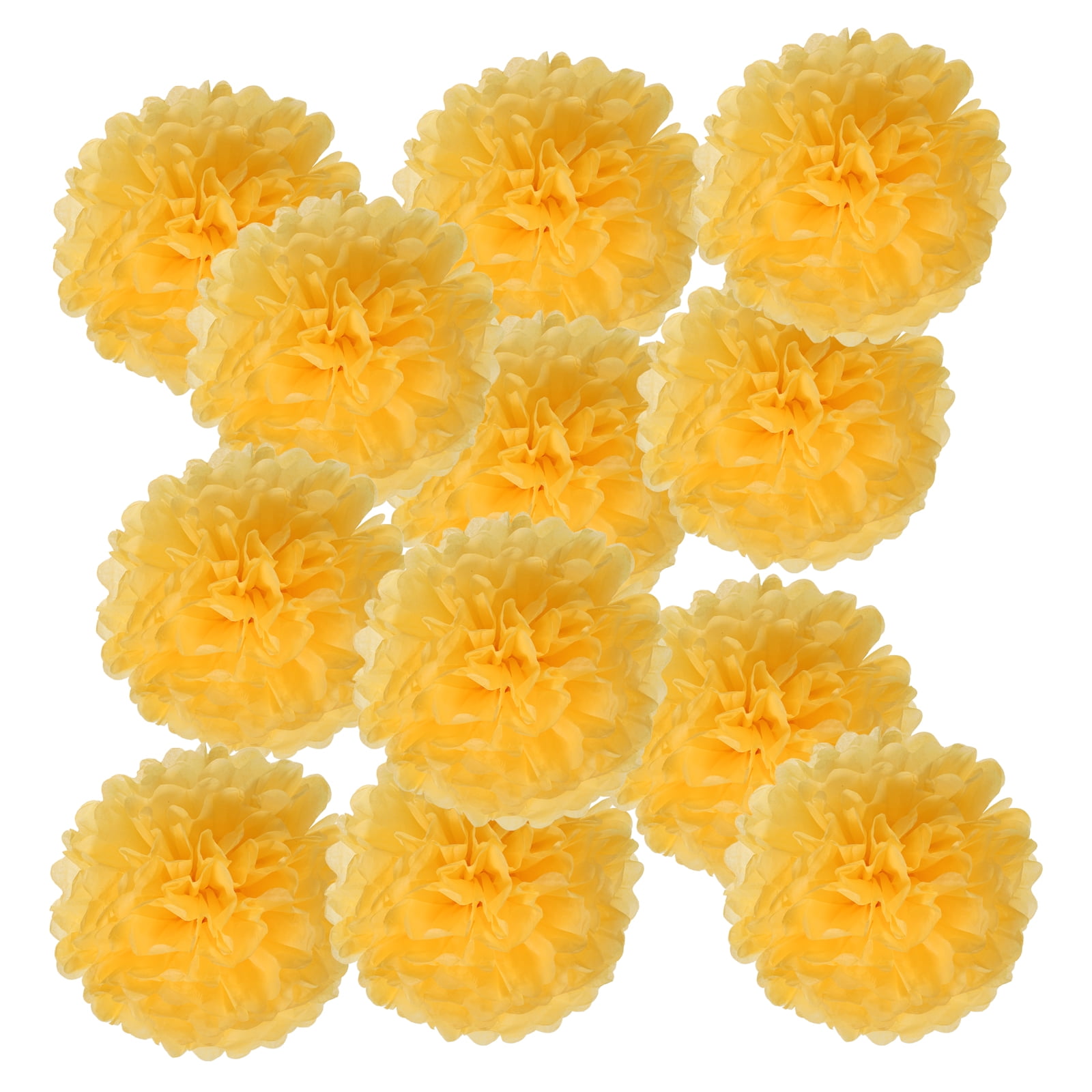 12inch Tissue Paper Pom Poms, 12PCS Pom Poms Paper Flowers Ball Tissue Paper Flowers for Wedding Bridal Shower Birthday Bachelorette Party Backdrop Decoration, Yellow
