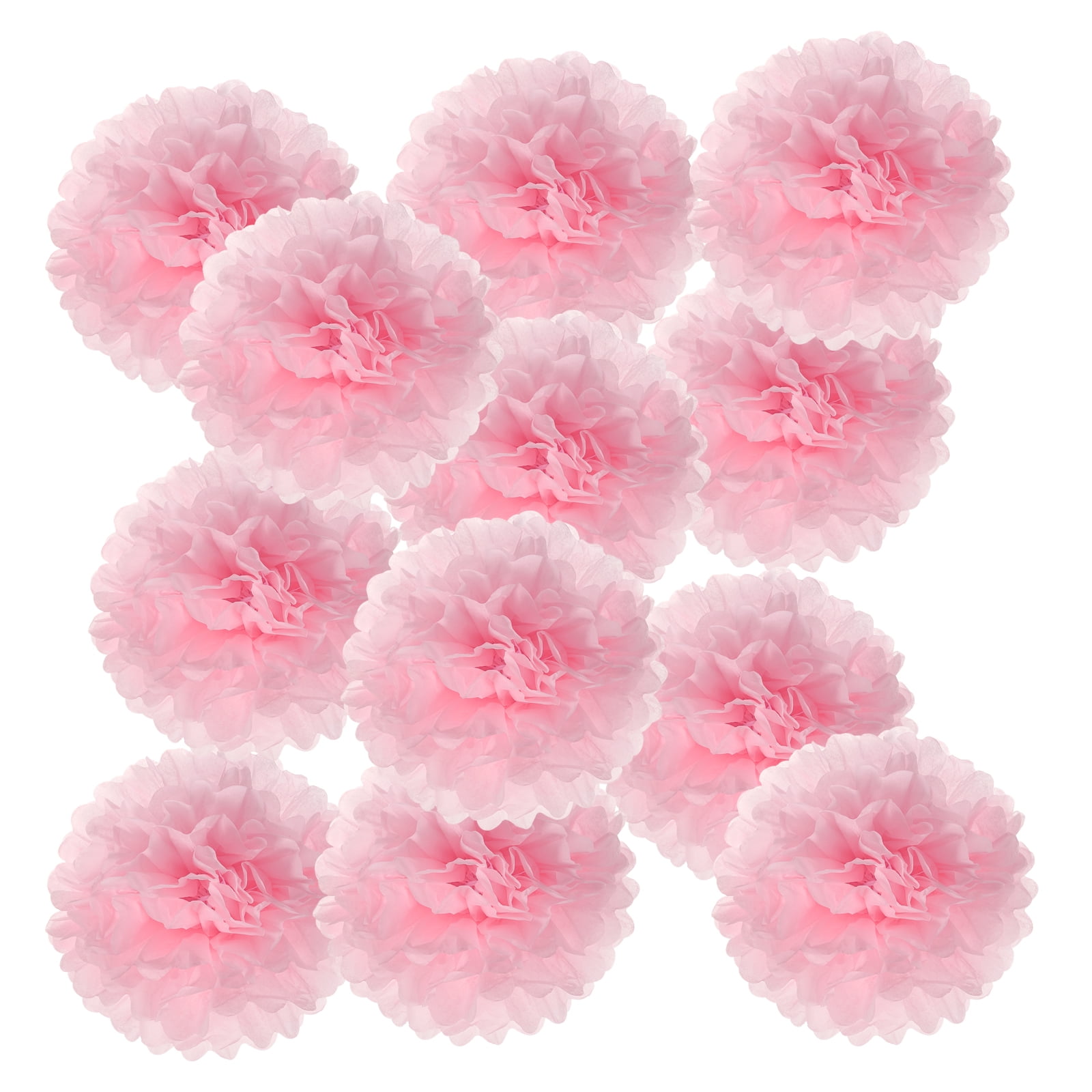 12inch Tissue Paper Pom Poms, 12PCS Pom Poms Paper Flowers Ball Tissue Paper Flowers for Wedding Bridal Shower Birthday Bachelorette Party Backdrop Decoration, Pink