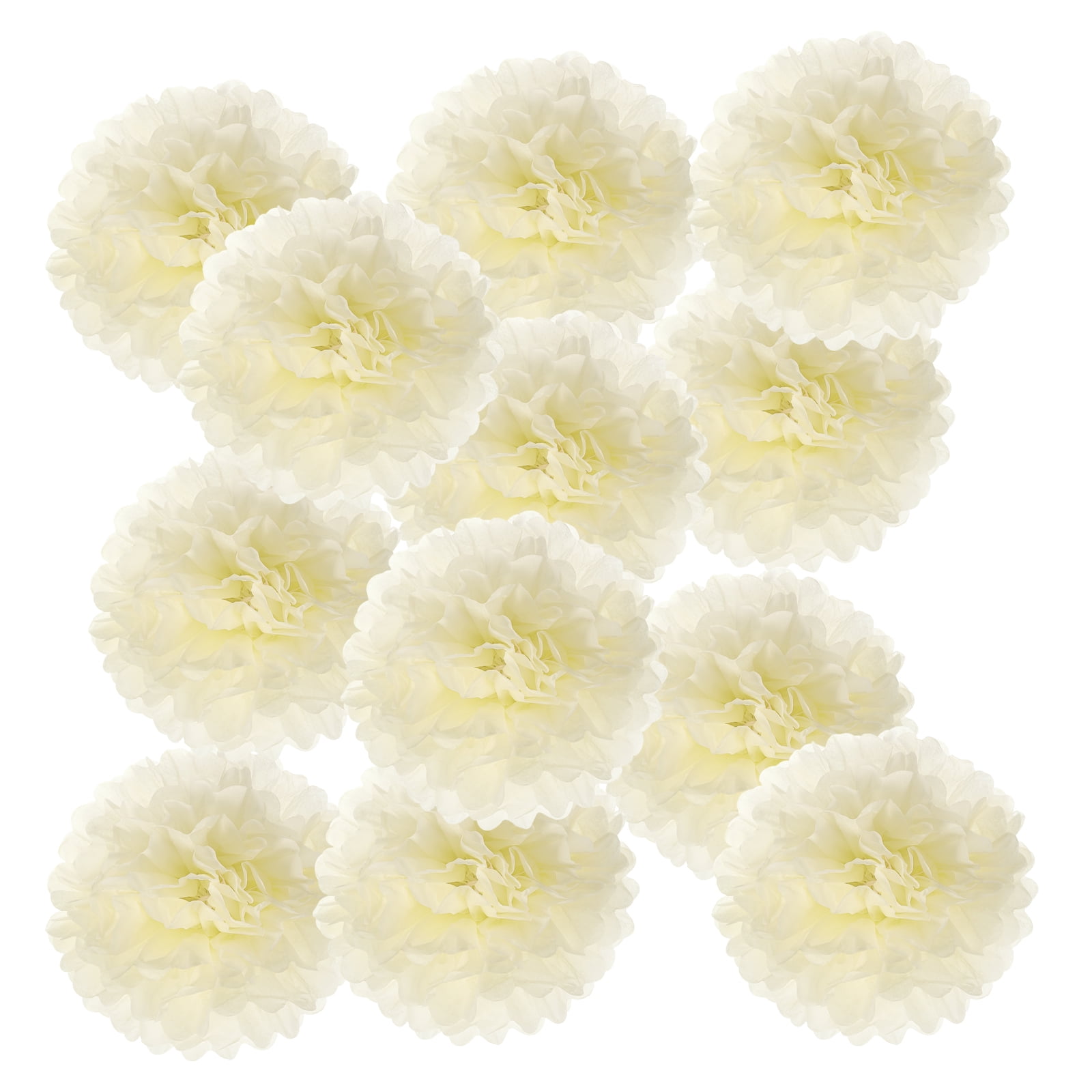 12inch Tissue Paper Pom Poms, 12PCS Pom Poms Paper Flowers Ball Tissue Paper Flowers for Wedding Bridal Shower Birthday Bachelorette Party Backdrop Decoration, Beige