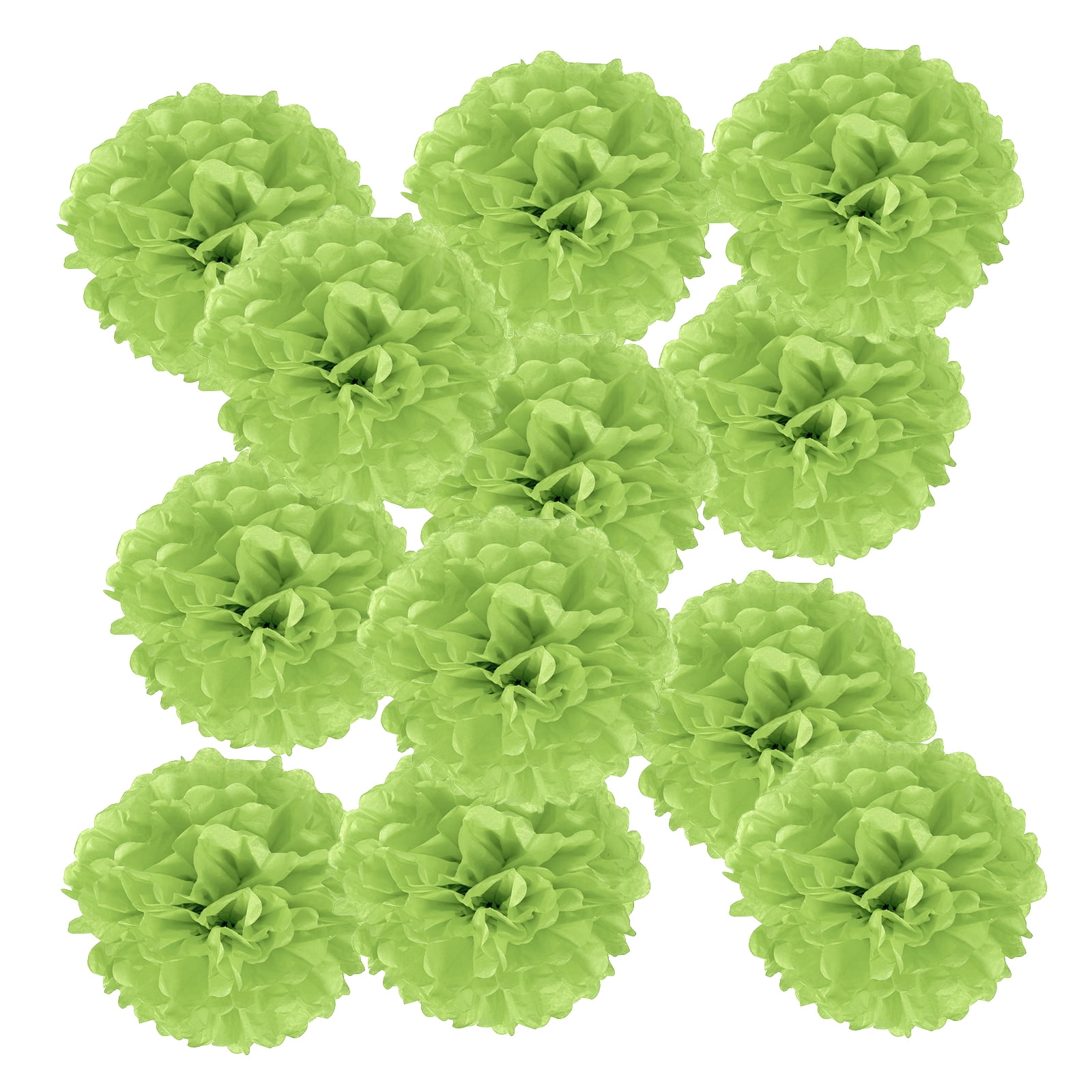 12inch Tissue Paper Pom Poms, 12PCS Pom Poms Paper Flowers Ball Tissue Paper Flowers for Wedding Bridal Shower Birthday Bachelorette Party Backdrop Decoration, Light Green
