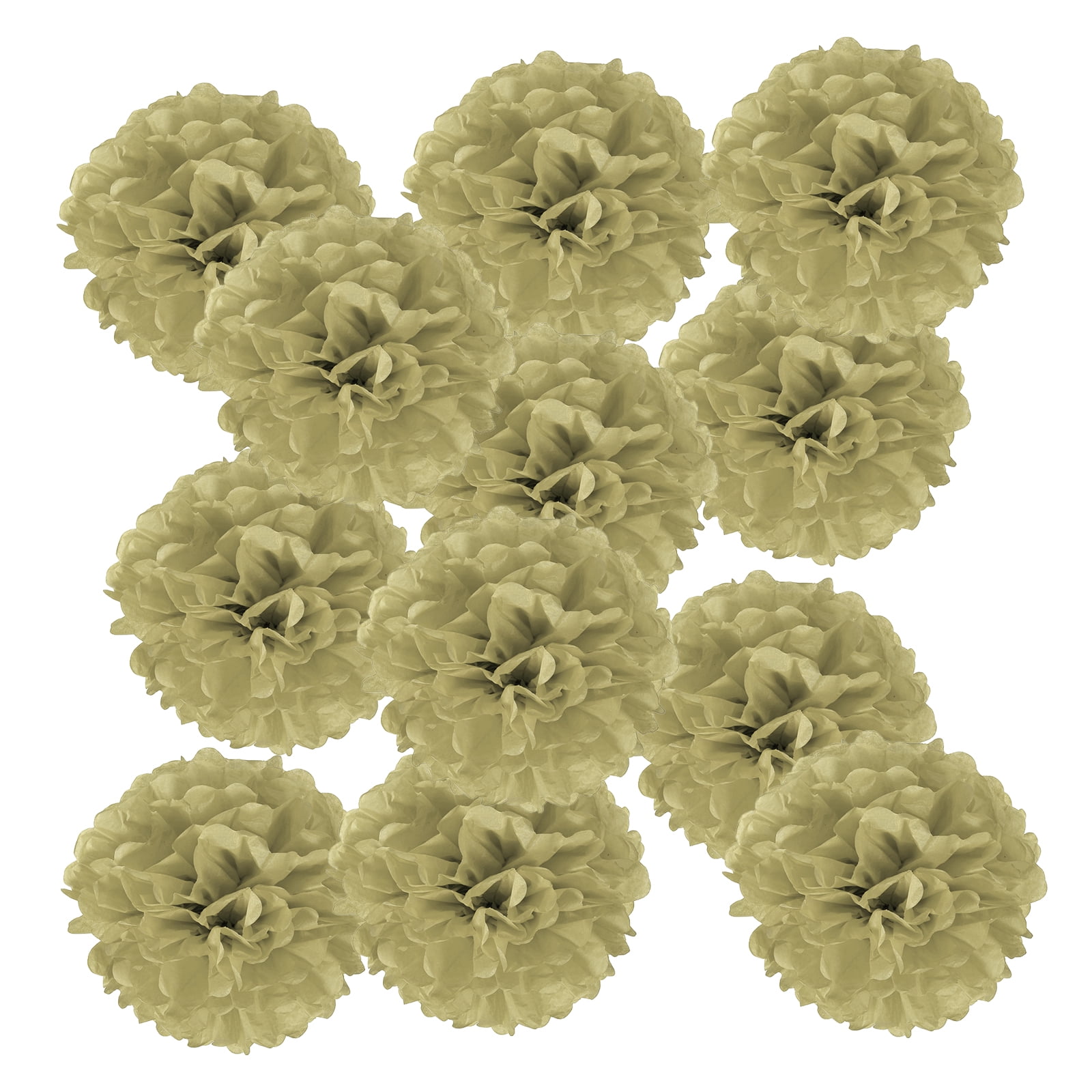 12inch Tissue Paper Pom Poms, 12PCS Pom Poms Paper Flowers Ball Tissue Paper Flowers for Wedding Bridal Shower Birthday Bachelorette Party Backdrop Decoration, Gold