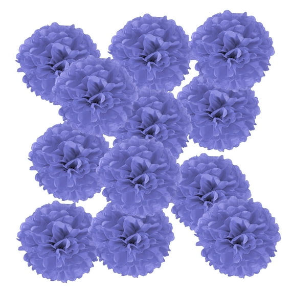12inch Tissue Paper Pom Poms, 12PCS Pom Poms Paper Flowers Ball Tissue Paper Flowers for Wedding Bridal Shower Birthday Bachelorette Party Backdrop Decoration, Purple