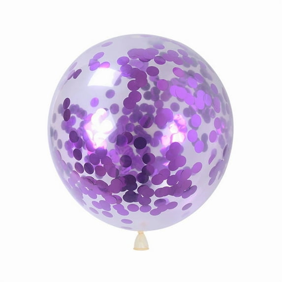 12inch Transparent Party Balloons with Colorful Confetti for Graduation Party Wedding Baby Shower Birthday Carnival Party Decoration Supplies - Purple