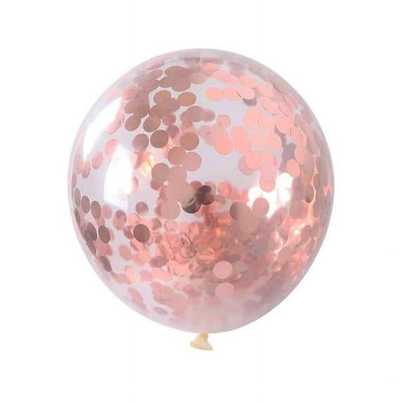 12inch Transparent Party Balloons with Colorful Confetti for Graduation Party Wedding Baby Shower Birthday Carnival Party Decoration Supplies - rose gold