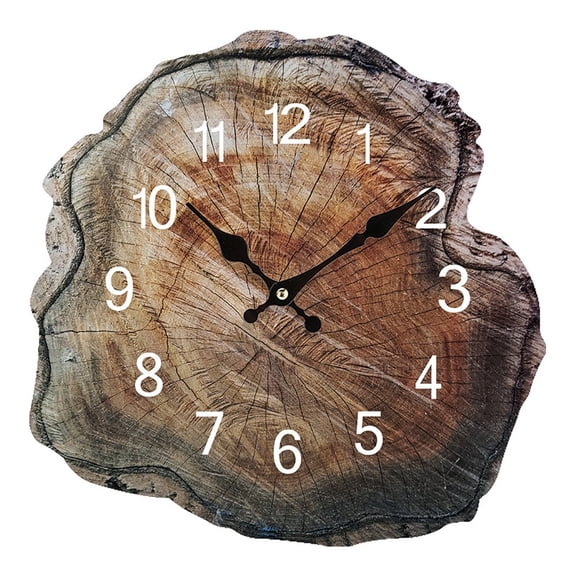 12inch wooden annual for ring wall clock wood grain silent creative decorative clock