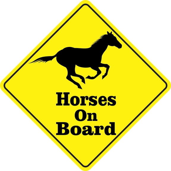 12inx12in Horses On Board Magnet