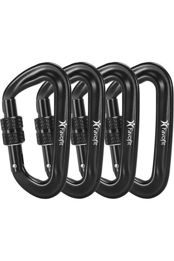 12kN Heavy Duty Carabiner Clips - Locking for Keychain Key Ring Hammock & Dog Leash 0.9oz Ultralight Snag-Free D Carabiners ing Gym Outdoor