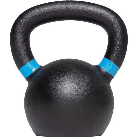 12kg (26lb) Cast Iron Kettlebell, Heavy-Duty Matte Finish Kettle Bell with Color-Coded Ring, for Full-Body Strength Training, Home Gym Workout
