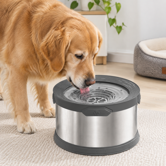 12l Dog Water Bowl No S3.1 Gallon Super Large Capacity Stainless Steel Splash 405oz Slow Drinking Feeder With Non-slip Base Pet Di