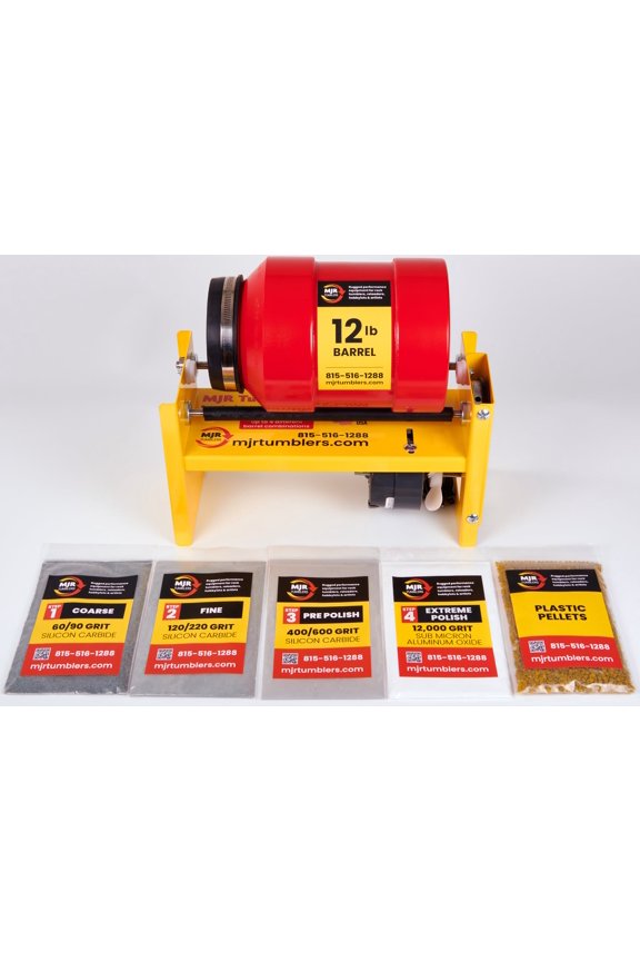12lb Rotary Rock Tumbler w Grit Kit MJR TUMBLERS Winner Best High End Unit 2019, 20 & 2021