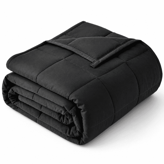 12lbs Weighted Blanket 48"x72" Black Throw for Adults