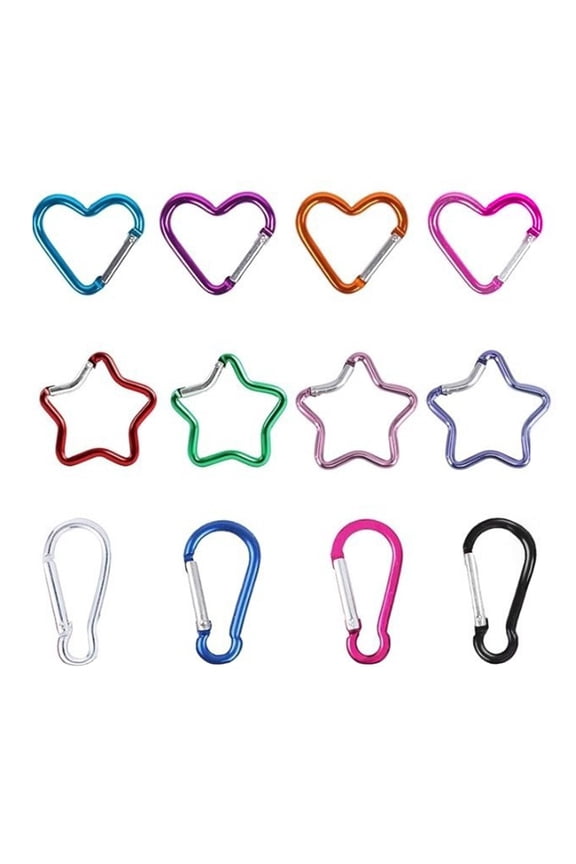 12lots High Strengths Carabiner Rusts Resistant Aluminum Hook Keychains Carabiner for Climbing Backpacking