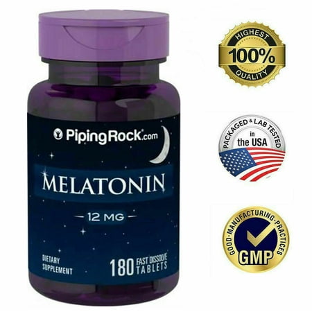 12mg Melatonin Fast Dissolve Nighttime Sleep Aid Dietary Supplement 180 Tablets