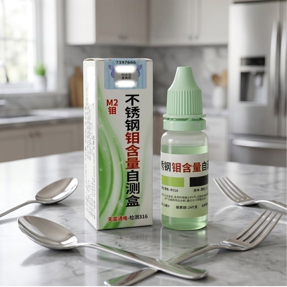12ml 316 Stainless Steel Test Liquid, Rapid Authenticity Detection Kit, Identifies Molybdenum Content, No Battery or Equipment Needed, for Kitchen Utensils, Cookware, Color-Change Result