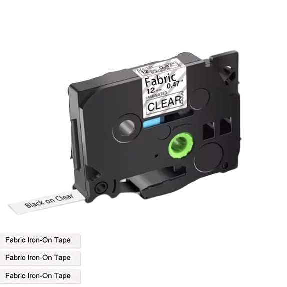12mm (0.47") Iron-On Fabric Label Tape Replacement Compatible for PT-D210, PT-D400, PT-1280 & More Ptouch Label Makers
