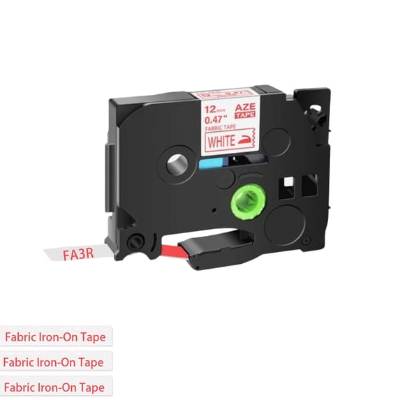 12mm (0.47") Iron-On Fabric Label Tape Replacement Compatible for PT-D210, PT-D400, PT-1280 & More Ptouch Label Makers