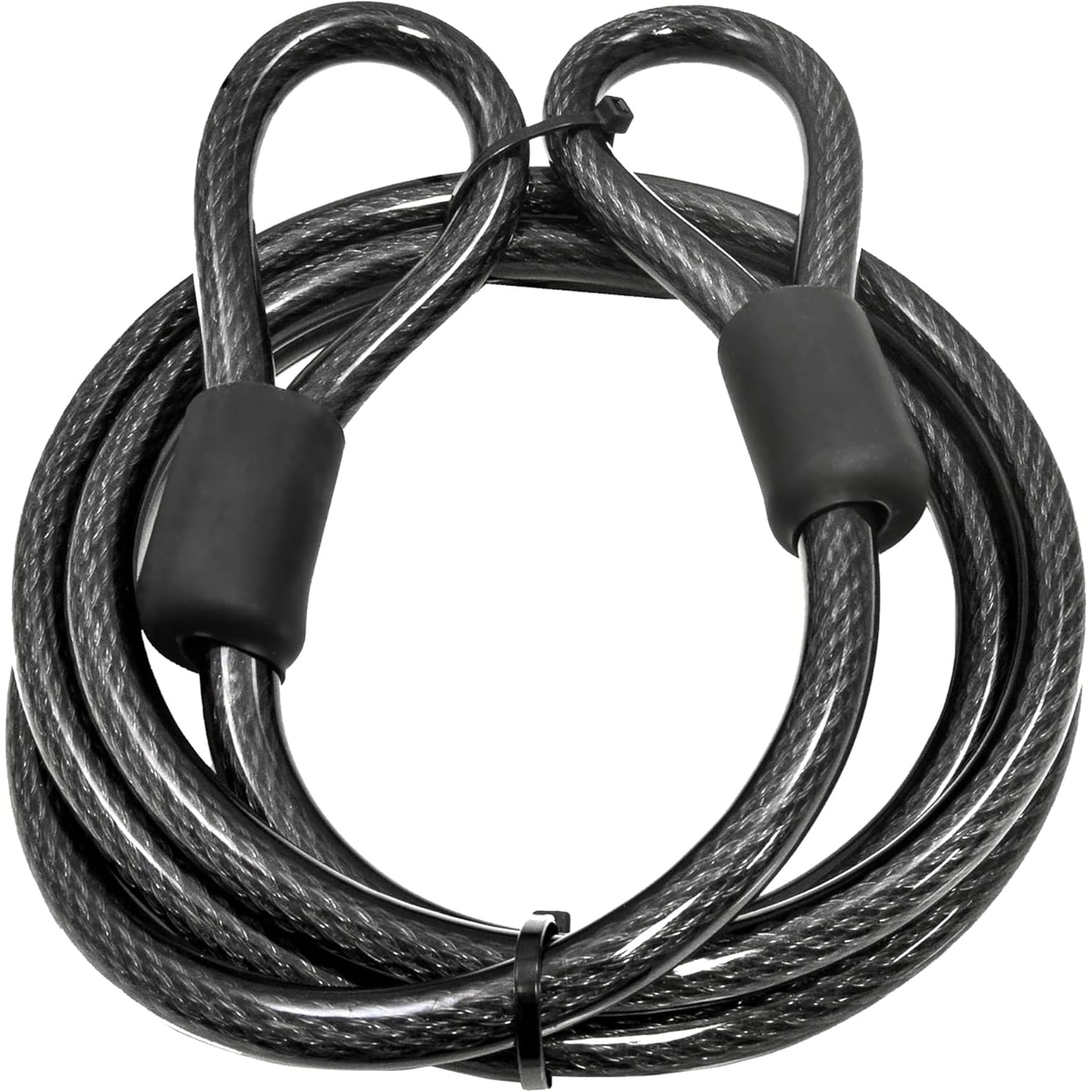 12mm (1/2 inch) Heavy-Duty Security Cable, Vinyl Coated Braided Steel with Sealed Looped Ends