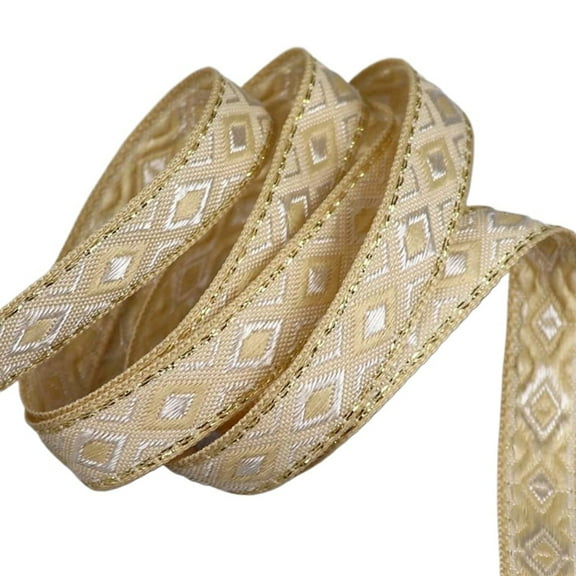 12mm 10Yards Vintage Ethnic Embroidery Jacquard Ribbon Webbing Tape Lace Trim DIY Clothes Bag Accessories
