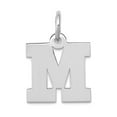 thumbnail image 1 of 12mm 10k White Gold Small Block Letter Name Personalized Monogram Initial M Charm Pendant Necklace for Women, 1 of 2