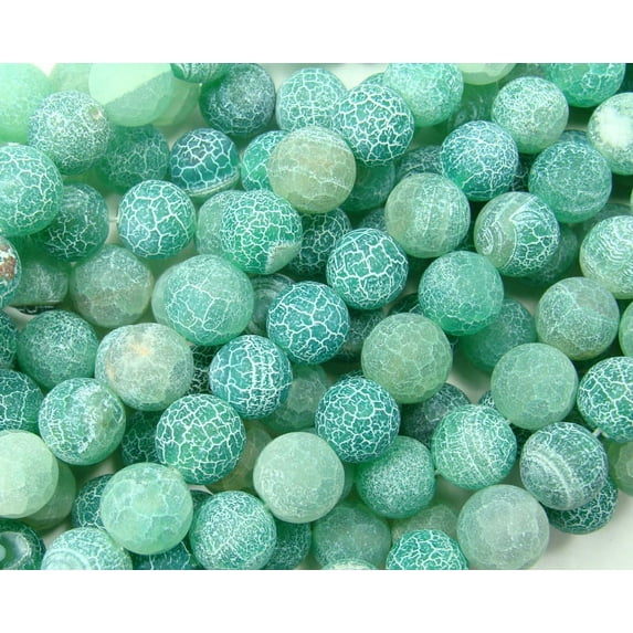 12mm 14 Inches Green Matte Agate Round Beads Genuine Gemstone Natural Jewelry Making
