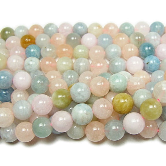 12mm 15.5 Inches Morganite Multi Stone Round Beads Genuine Gemstone Natural Jewelry Making