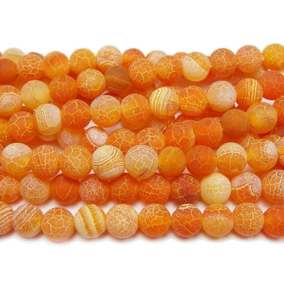 12mm 15.5 Inches Orange Agate Matte Round Beads Genuine Gemstone Natural Jewelry Making