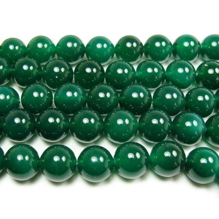 12mm 15 Inches Dark Green Agate Round Beads Genuine Gemstone Natural Jewelry Making