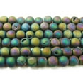 thumbnail image 1 of 12mm 15 Inches Rainbow Electroplated Druzy Agate Round Beads Genuine Gemstone Natural Jewelry Making, 1 of 1