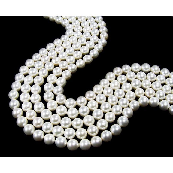12mm 16" Strand White Shell Pearl Round Beads Genuine Gemstone Natural Jewelry Making