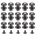 thumbnail image 1 of 12mm Ball Head Stud Rivets Screw Back, 15Pack Round Head Button Nipple Rivet, Metallic Black, 1 of 6