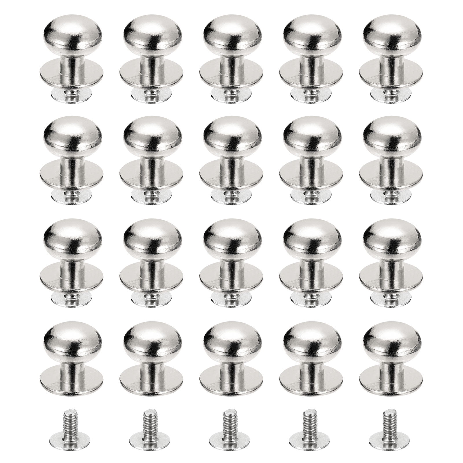 12mm Ball Head Stud Rivets Screw Back, 50Pack Round Head Button Nipple ...