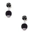 thumbnail image 1 of Delight Jewelry 12mm Black Roller Glass Spinner Black Crystal Clip on Earrings, 1 of 5