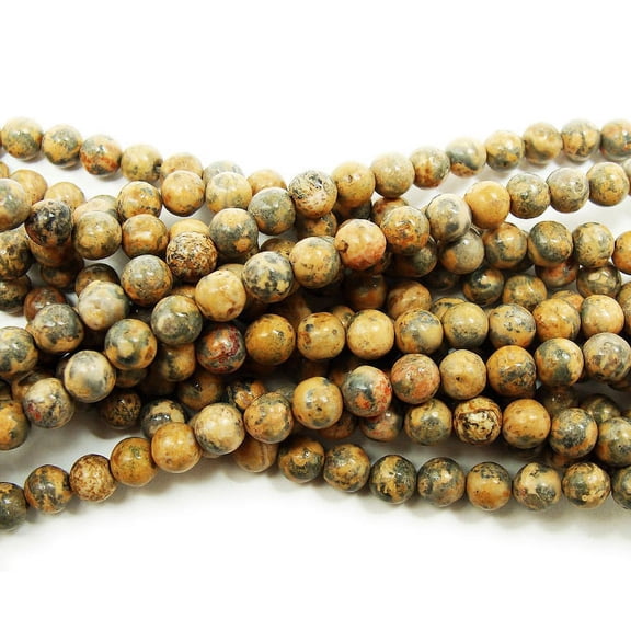 12mm Brown Leopard Skin Jasper Round Beads Genuine Gemstone Natural Jewelry Making