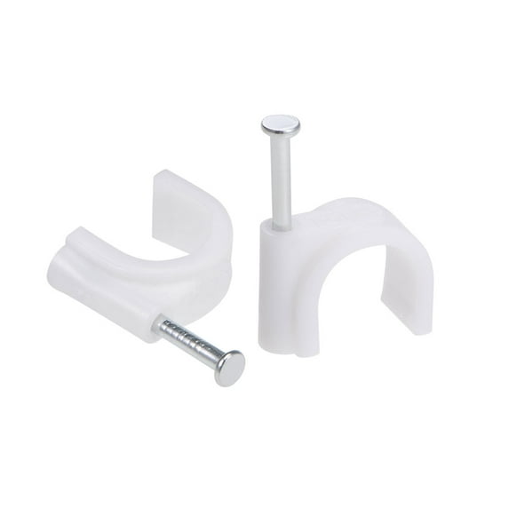 12mm Cable Wire Clips, Nail-In Wire Nail Clamps Cord Organizer Tie Holder 100pcs