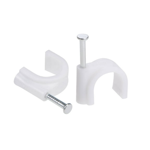 12mm Cable Wire Clips, Nail-In Wire Nail Clamps Cord Organizer Tie Holder 100pcs