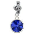 thumbnail image 1 of 12mm Crystal Rivoli - Blue - Clef Note Charm Bead, 1 of 1