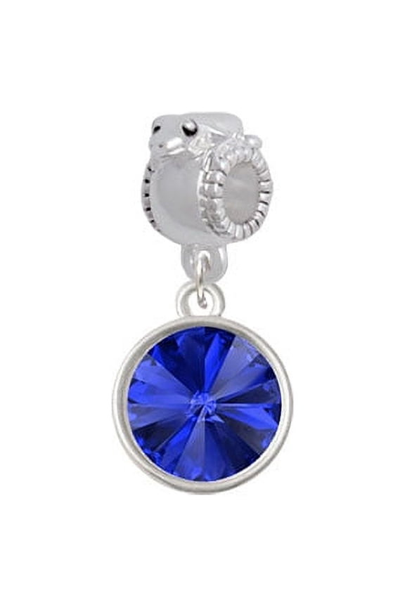 12mm Crystal Rivoli - Blue - Frog Charm Bead