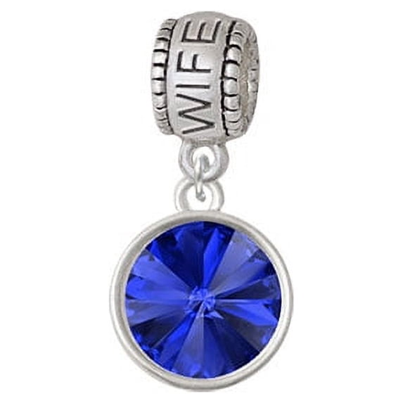 12mm Crystal Rivoli - Blue - Wife Charm Bead