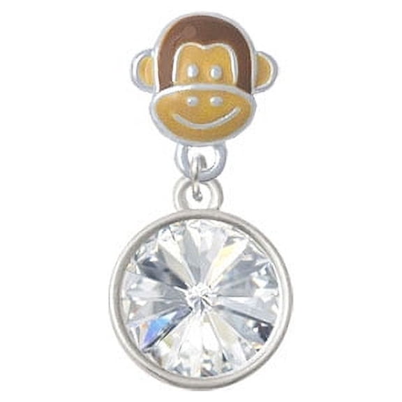 12mm Crystal Rivoli - Clear - Monkey Face Charm Bead