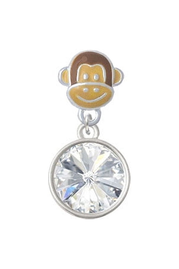 12mm Crystal Rivoli - Clear - Monkey Face Charm Bead