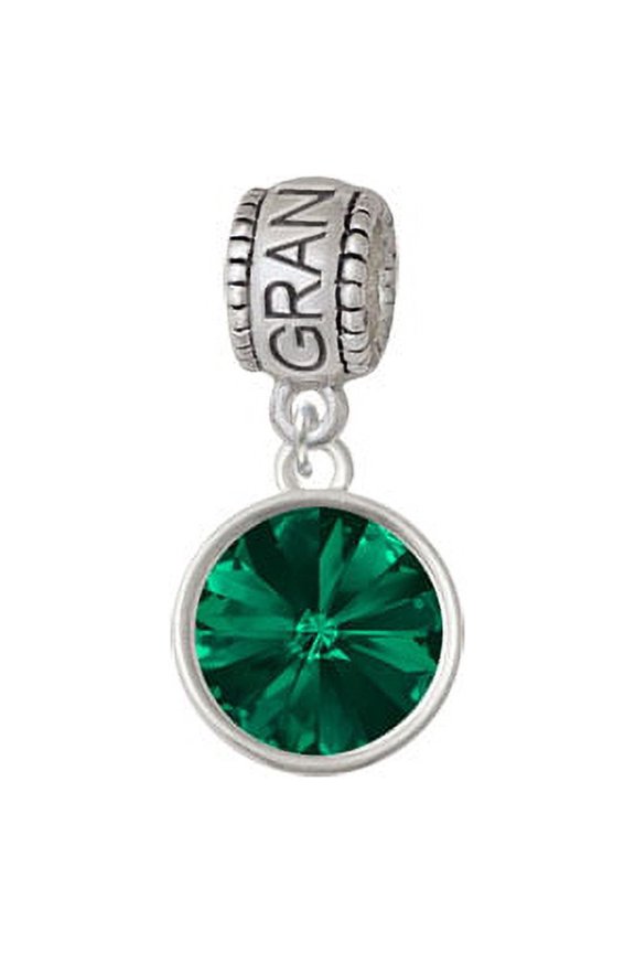 12mm Crystal Rivoli - Green - Grandmother Charm Bead